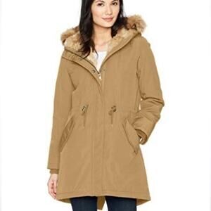 Levi’s Artic Cloth faux fur lined hooded parka winter jacket size small tan